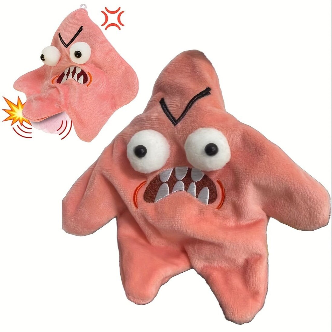 Grumpy Starfish, Pink Kicking Starfish Plush Pendant, Funny Spoofing For Backpacks, Interactive Doll Ornament, Cute Schoolbag Pendant, Keychain, Suitable For Christmas, Halloween, Birthday Gifts